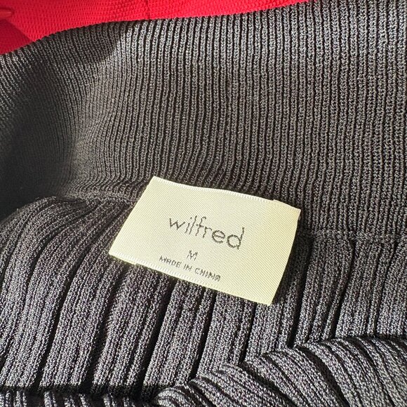 Aritzia Wilfred Zeta Ribbed Midi Skirt with Slit Black Size Small - Picture 4 of 4